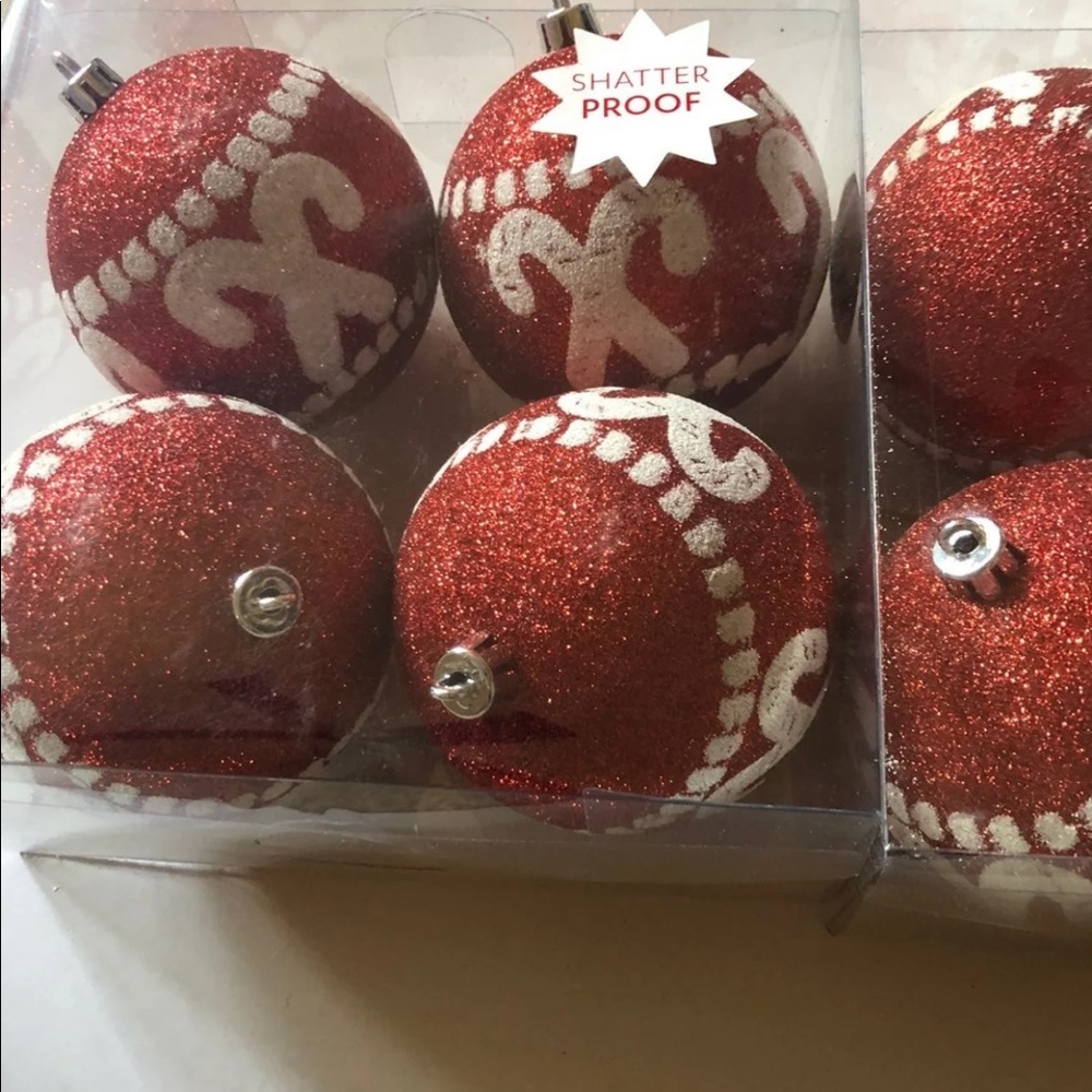 Christmas Tree Ornaments Red Glitter Candy Canes